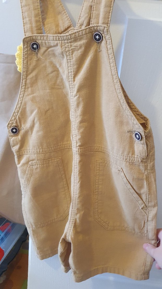 Sarı Erkek Kot Salopet, Askılı, Bol Kesim - Görsel 2