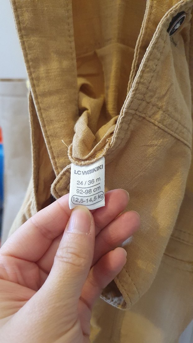 Sarı Erkek Kot Salopet, Askılı, Bol Kesim - Görsel 3