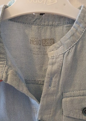 Gri Erkek Çocuk Kısa Kollu Denim Gömlek - Görsel 2