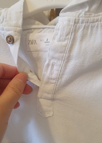 Erkek Çocuk Beyaz uzun Kollu Pamuklu Gömlek - Görsel 2