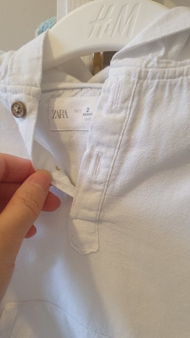 Erkek Çocuk Beyaz uzun Kollu Pamuklu Gömlek - Görsel 2