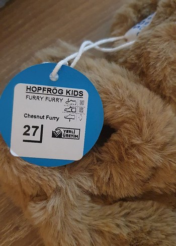 Hopfrög tüylü çocuk panduf - Görsel 5