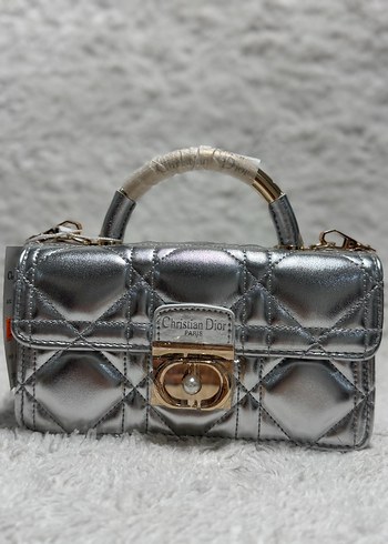 Dior Christian Dior Metalik Gumus Mini Canta