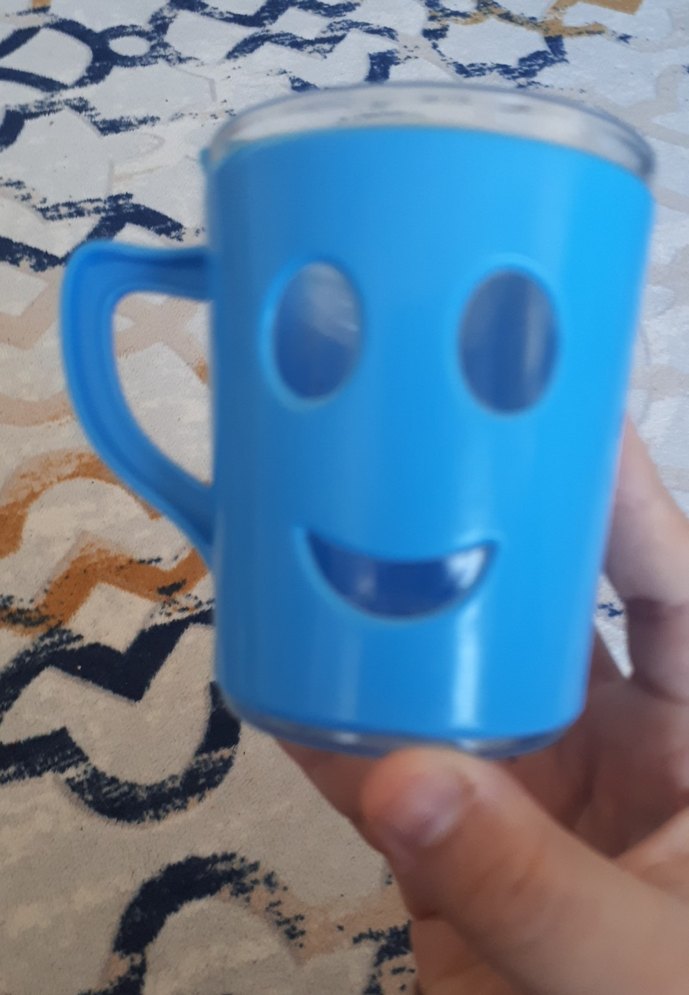 Gülümseyen Yüzlü Mavi Renkli Bardak - Görsel 3