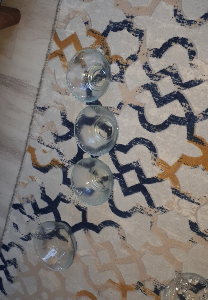 Gri-Mavi Düz Cam Kase - Görsel 2