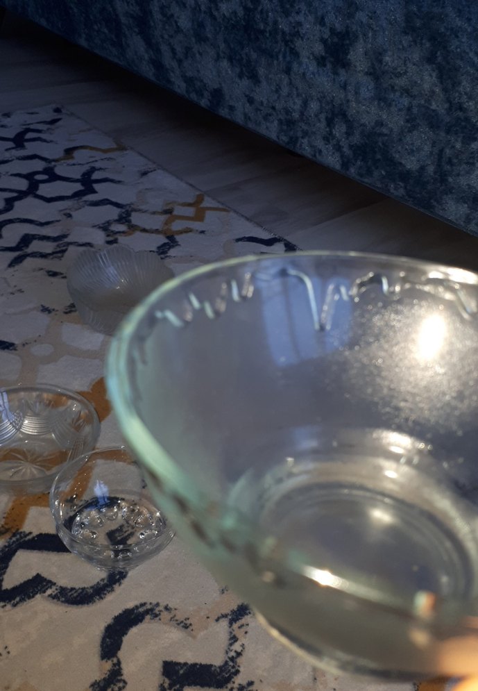 Gri-Mavi Düz Cam Kase - Görsel 3