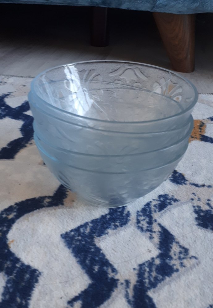 Şeffaf Cam Küçük Kase Seti - Görsel 4