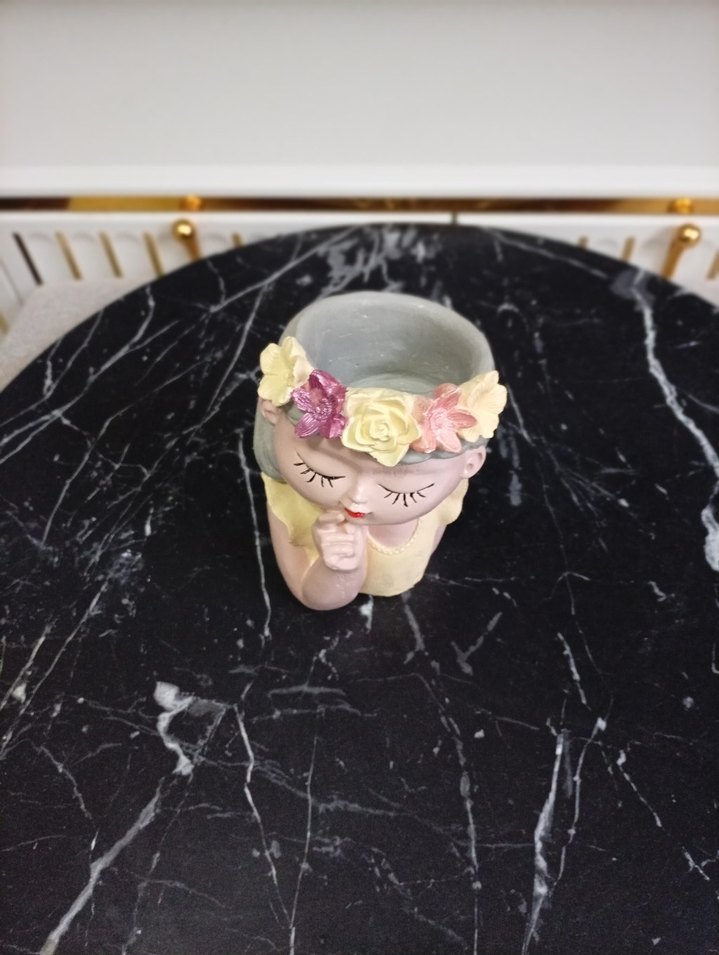 Pembe Çiçekli Kız Biblo - Görsel 4