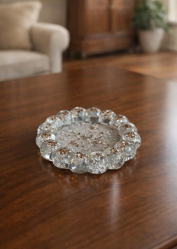 Şeffaf Cam Bardak ve Kristal Altlık - Görsel 2