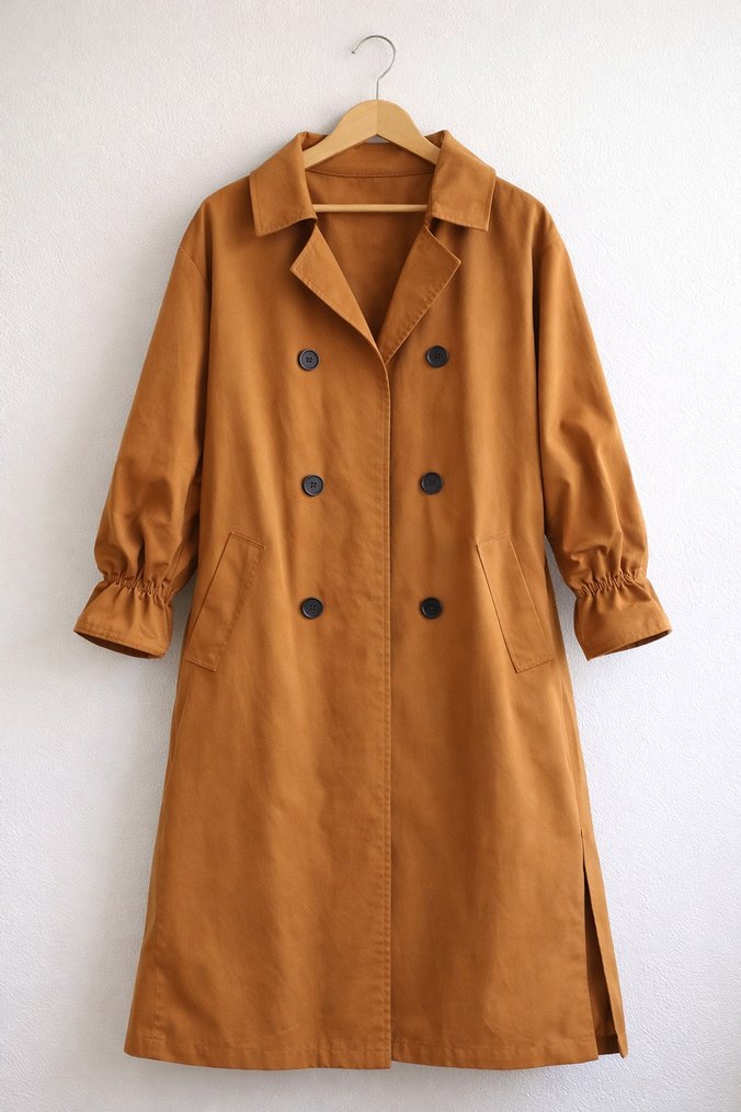 Bej Uzun Süet Kadın Trençkot - Görsel 2