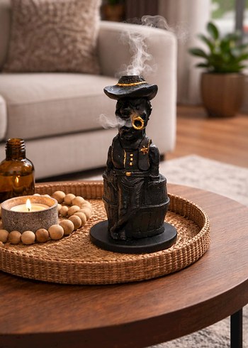 Siyah Detaylı Figürin Tütsülük biblo - Görsel 3