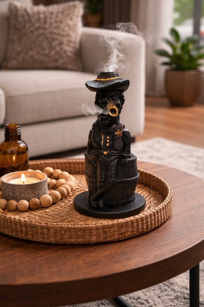 Siyah Detaylı Figürin Tütsülük biblo - Görsel 3