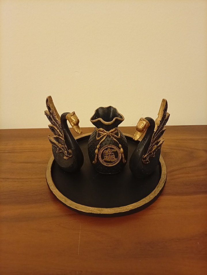 Altın Renkli Dekoratif Kuğu Seti - Görsel 3