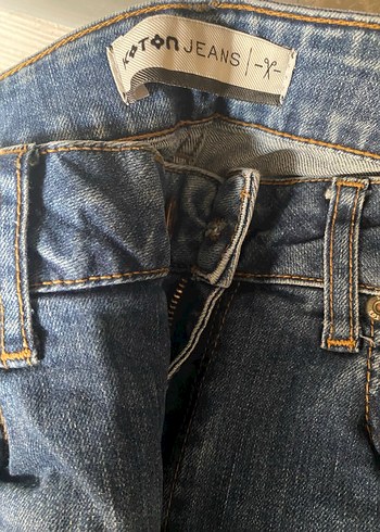 Koton Erkek Mavi Denim Midi Boy Kot Pantolon