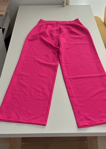 Pembe Midi Kadın Kumaş Pantolon