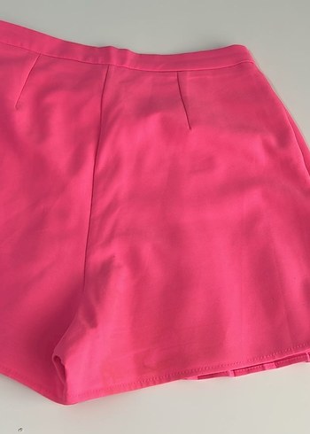 l Beden pembe Renk Pembe Piliseli Mini Etek