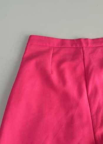 Diğer Pembe Piliseli Mini Etek