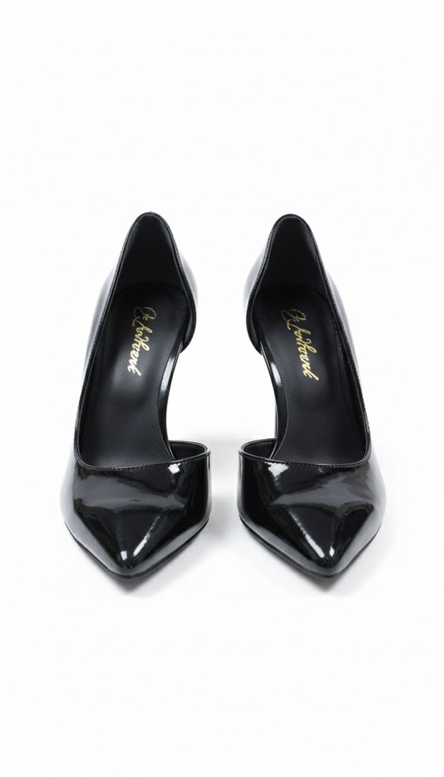 Siyah Rugan Dekolte Kesim İnce Topuklu Stiletto - Görsel 2