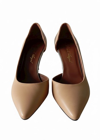 Taba Deri Kadın Stiletto Topuklu Ayakkabı - Görsel 2