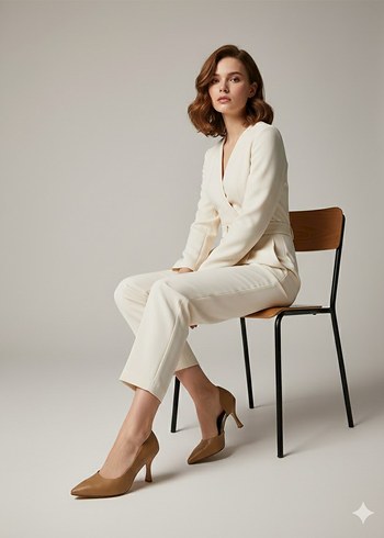 Taba Deri Kadın Stiletto Topuklu Ayakkabı - Görsel 3