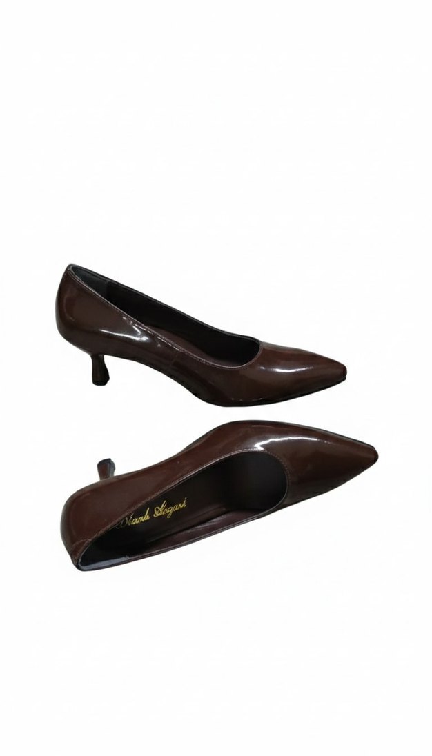 Acı Kahve Rugan Stiletto - Görsel 2