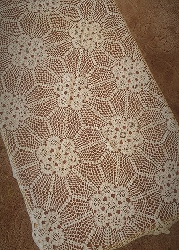 El Örgüsü Beyaz Dantel fiskos sehpa Örtüsü - Görsel 3