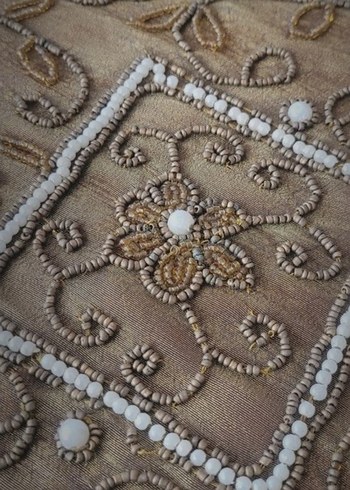 boncuk işleme hakiki hint işi yeşil salon takımı - Görsel 3