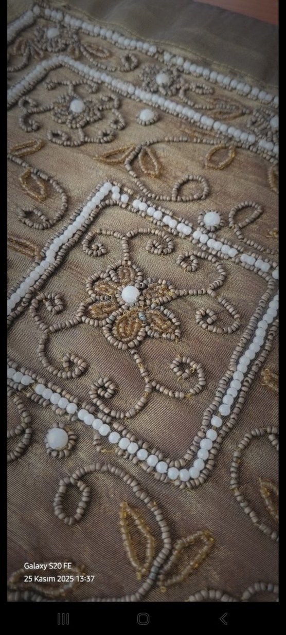 boncuk işleme hakiki hint işi yeşil salon takımı - Görsel 2