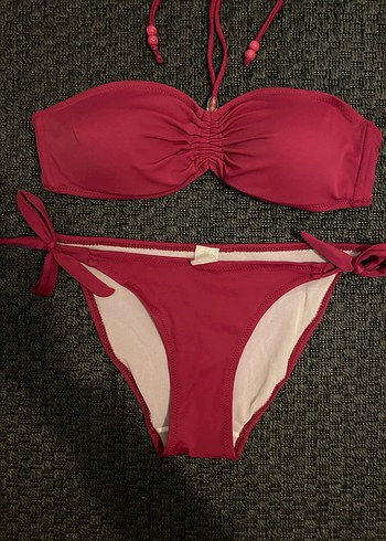Kadın Pembe Strappy Bikini Takımı
