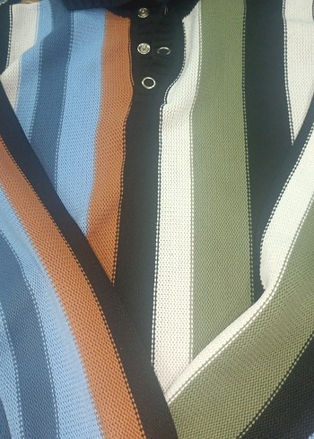 Çizgili Çok Renkli Uzun Kollu Erkek Polo Tişört - Görsel 2