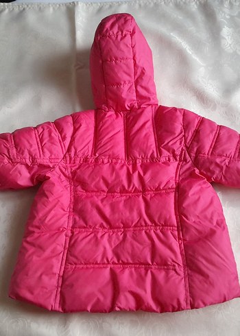 Kız Çocuk Pembe Kapüşonlu Nakışlı Mont - Görsel 2