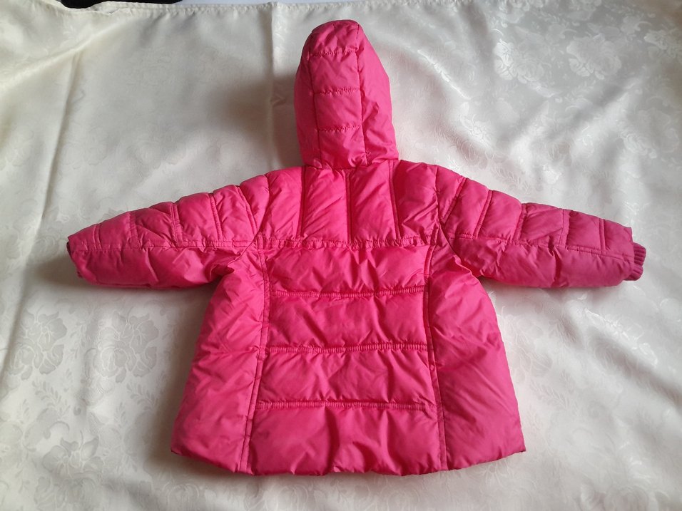 Kız Çocuk Pembe Kapüşonlu Nakışlı Mont - Görsel 2