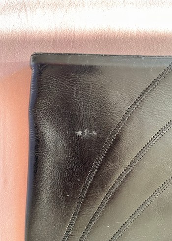 Vintage Siyah Deri Tokalı Kadın Portföy Çanta - Görsel 4