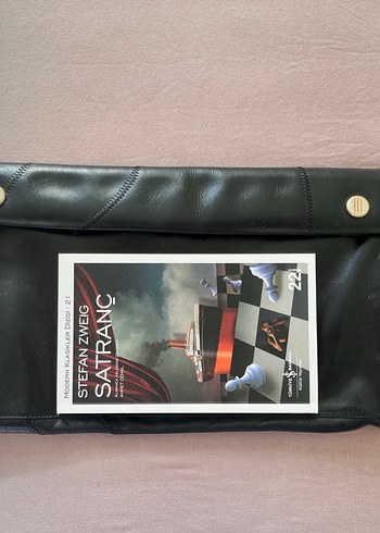 Vintage Siyah Deri Tokalı Kadın Portföy Çanta - Görsel 6