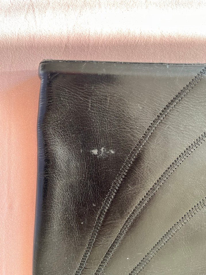 Vintage Siyah Deri Tokalı Kadın Portföy Çanta - Görsel 4