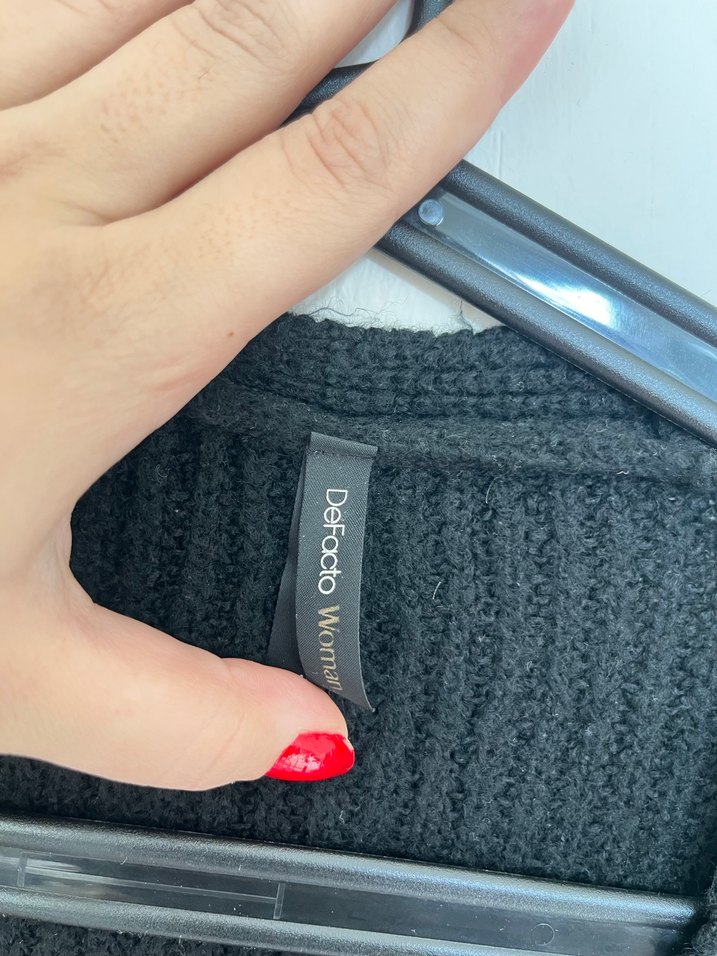 DEFACTO Siyah Triko Kadın Hırka - Görsel 3