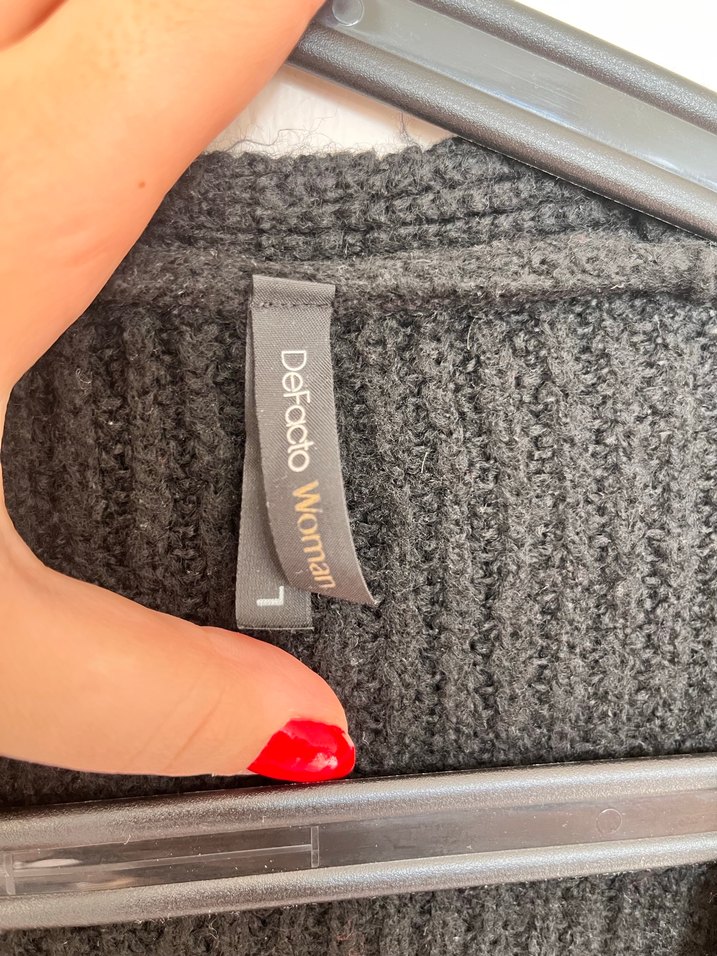 DEFACTO Siyah Triko Kadın Hırka - Görsel 4