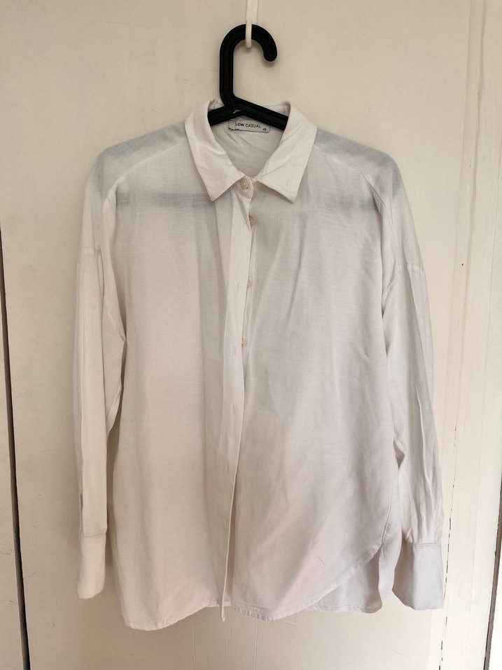 lcw Beyaz Keten Gömlek - Görsel 3