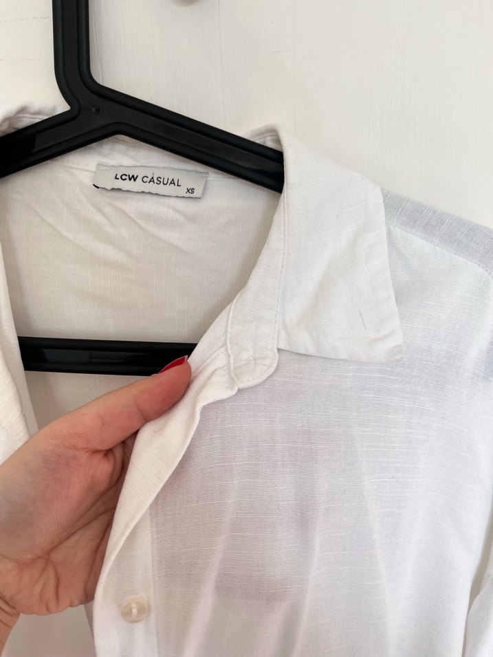 lcw Beyaz Keten Gömlek - Görsel 2