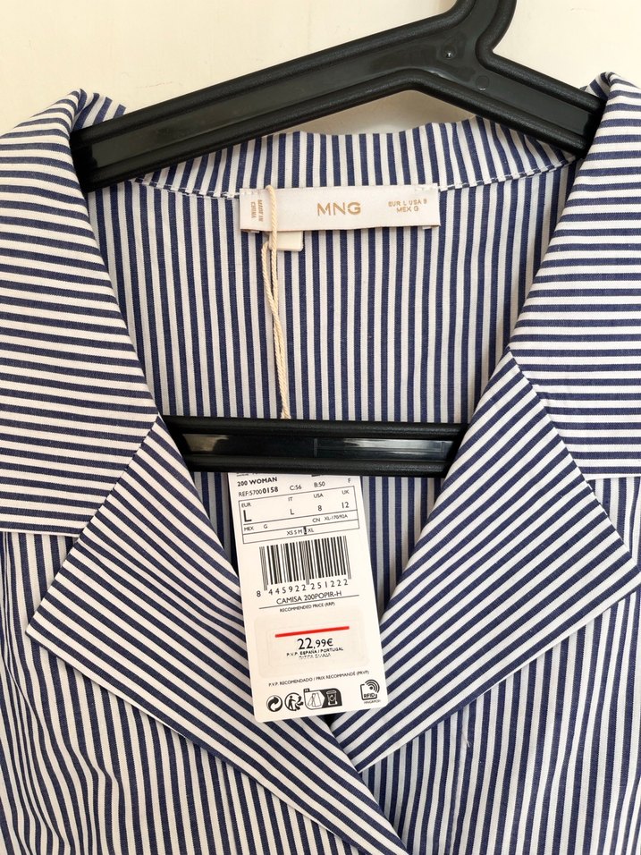 Etiketli Çizgili Mango Bluz - Görsel 2