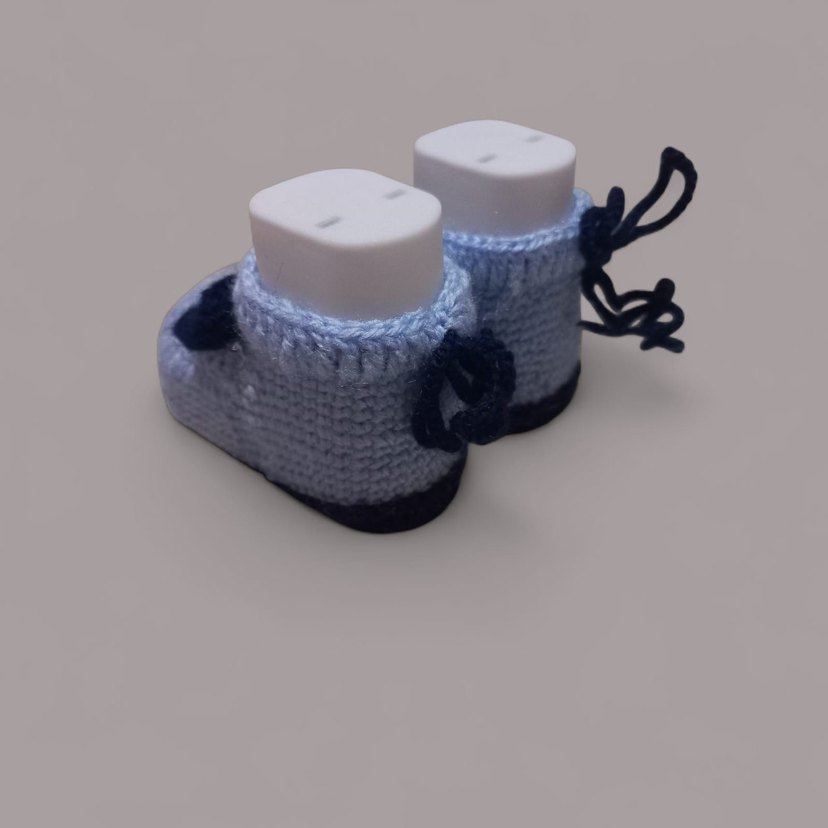 Erkek Çocuk Mavi Örgü Bot - Görsel 2