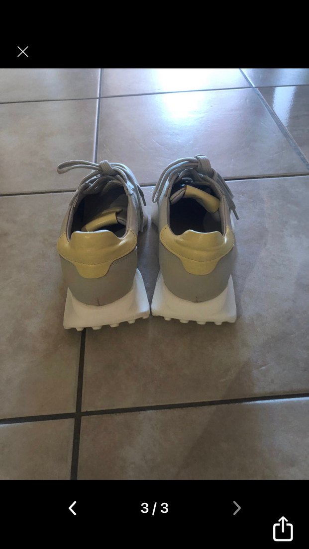 Sarı Detaylı bej Stiletto Topuklu Kadın Spor Ayakkabı - Görsel 3