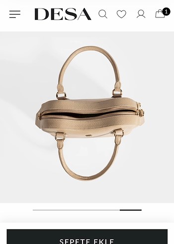 Desa Bej Deri Kadın Mini El Çantası - Görsel 4