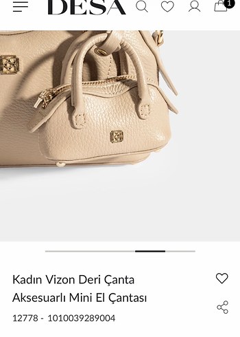 Desa Bej Deri Kadın Mini El Çantası - Görsel 3