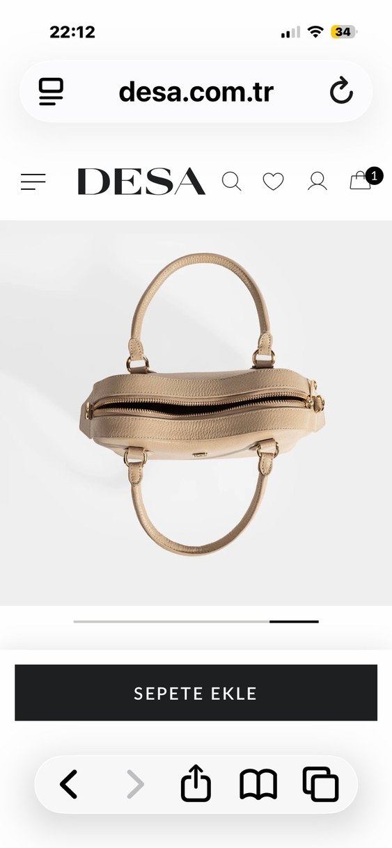 Desa Bej Deri Kadın Mini El Çantası - Görsel 4