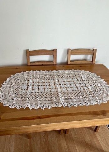 Beden beyaz Renk İğne oyası 18 parça salon takımı