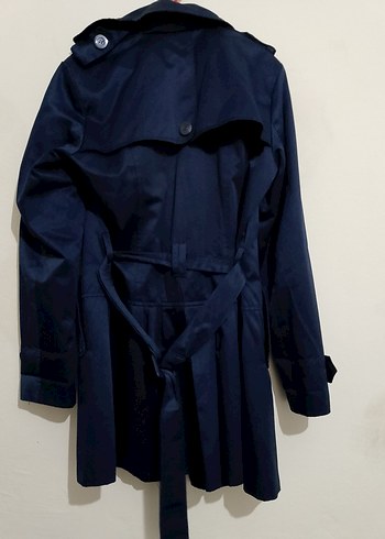 Kadın Lacivert Midi Trençkot beden 34/36 - Görsel 2