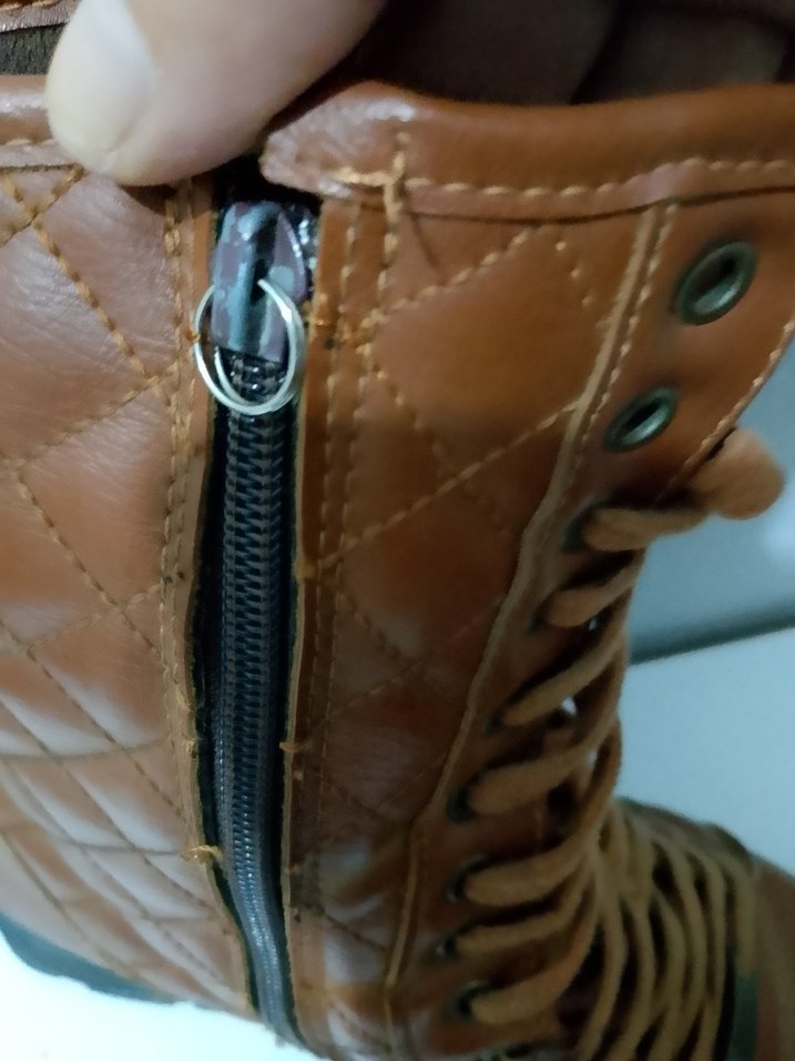 Kahverengi Deri Kadın Dolgu Topuklu Bot 38 - Görsel 4