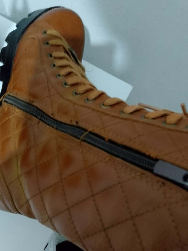 Kahverengi Deri Kadın Dolgu Topuklu Bot 38 - Görsel 3