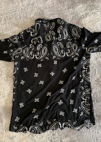 Zara Bandana desenli zara siyah erkek gömlek